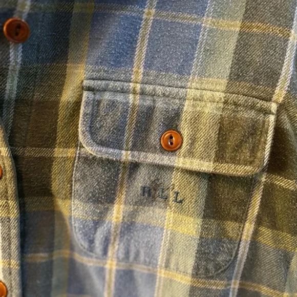 Lauren Ralph Lauren Petite Flannel, Size SP. Blue and Green Plaid. Brown buttons - Picture 5 of 7